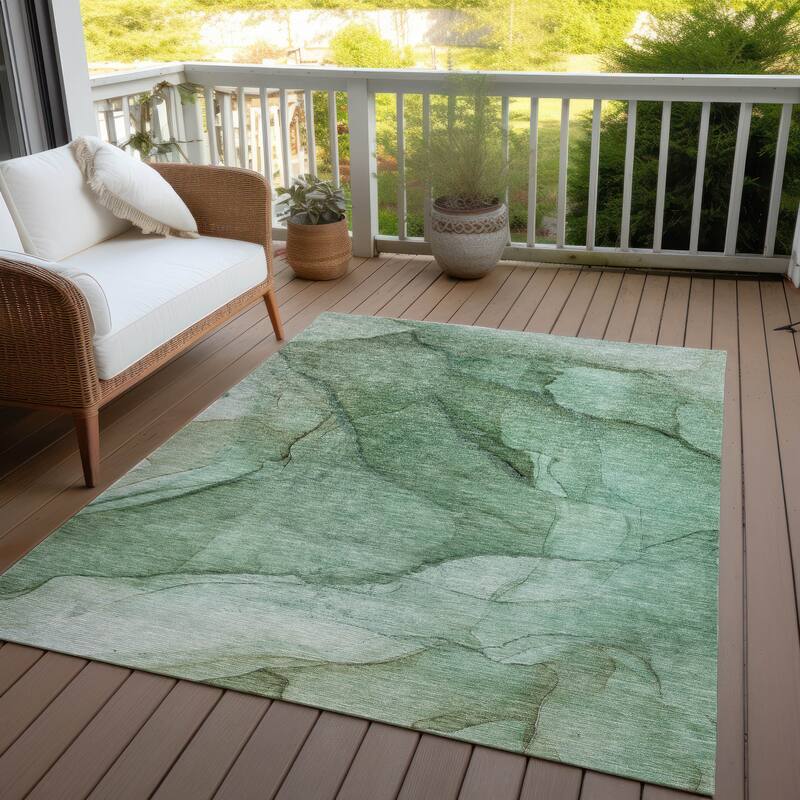 Machine Washable Indoor/ Outdoor Chantille Contemporary Abstract Rug