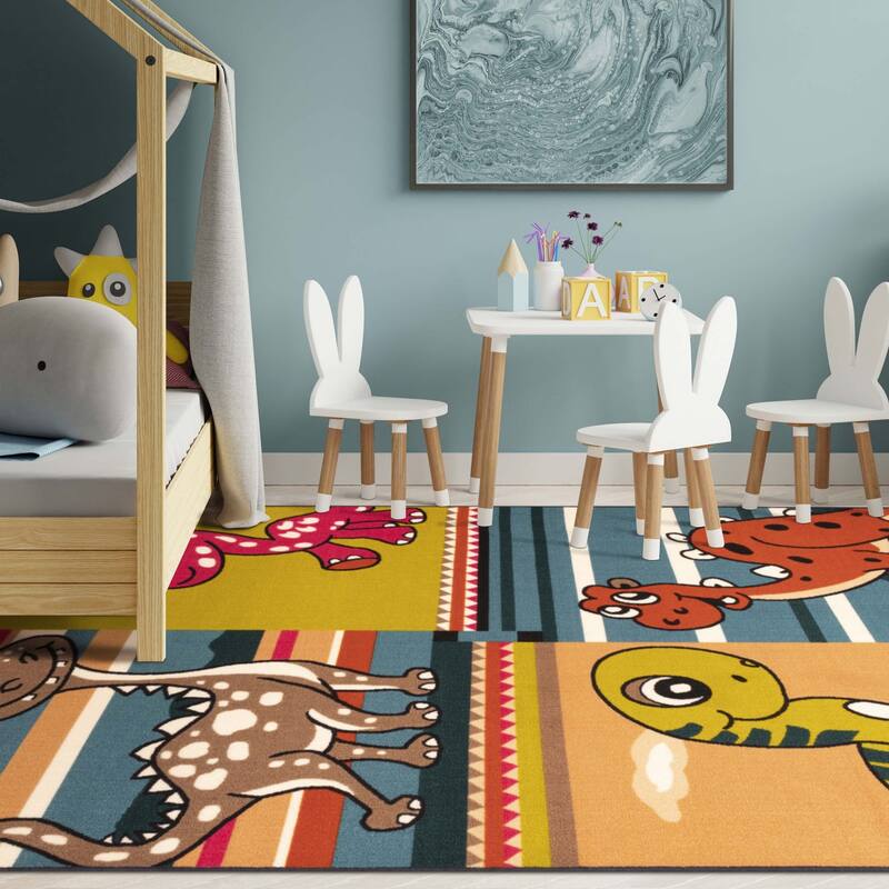 Superior Dinoventure Non-Slip Kids Room Washable Indoor Area Rug