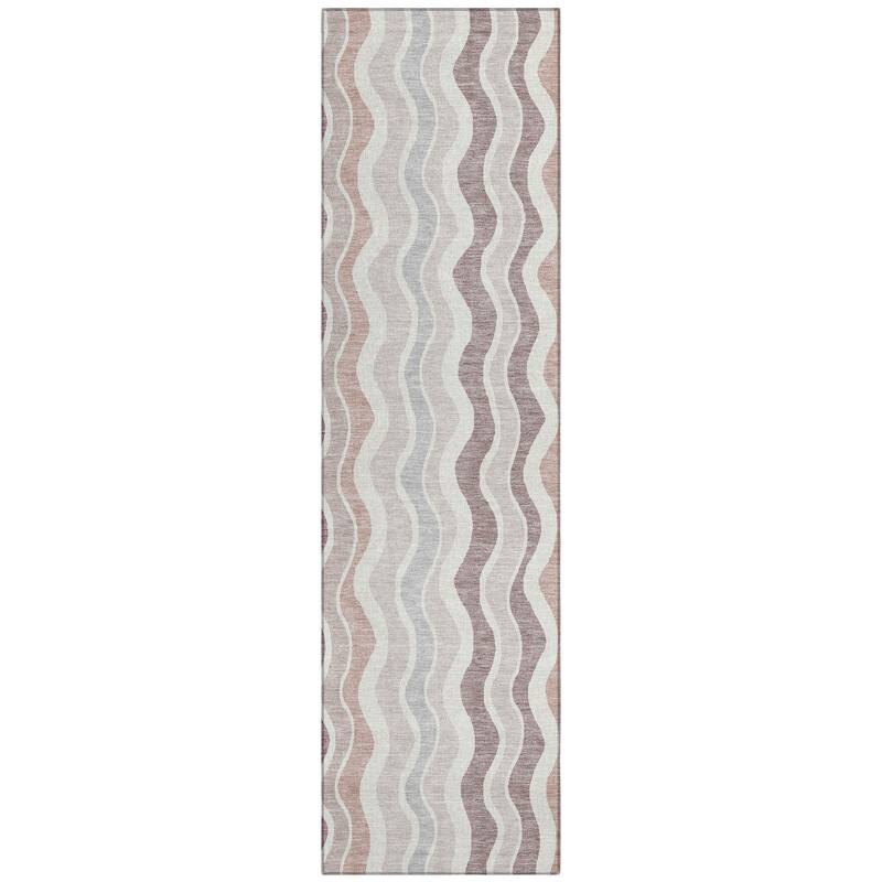 Machine Washable Indoor/ Outdoor Funky Stripe Chantille Rug