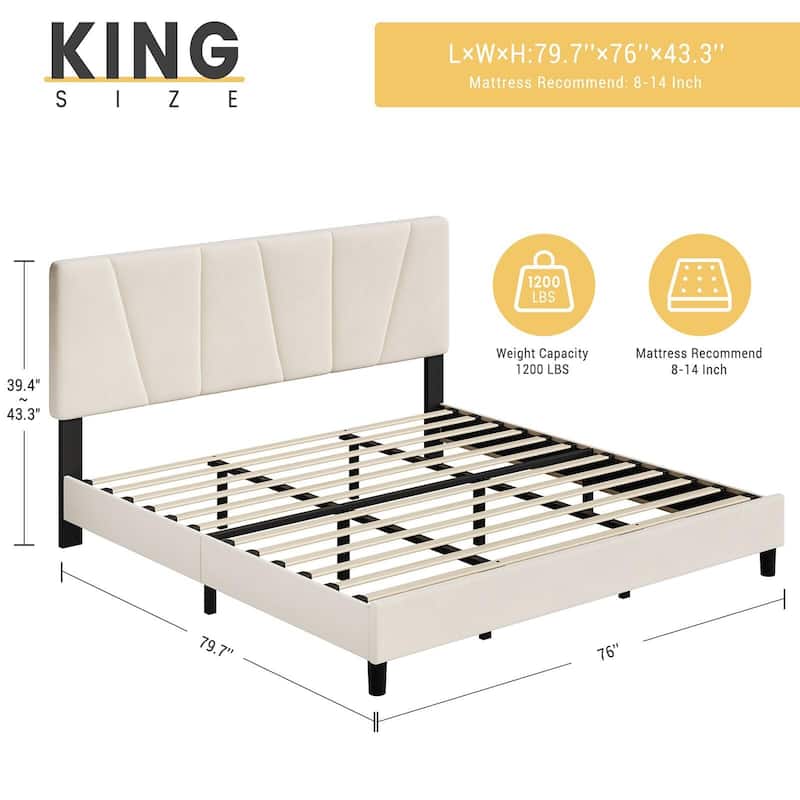 Bed Frame with Adjustable Headboard