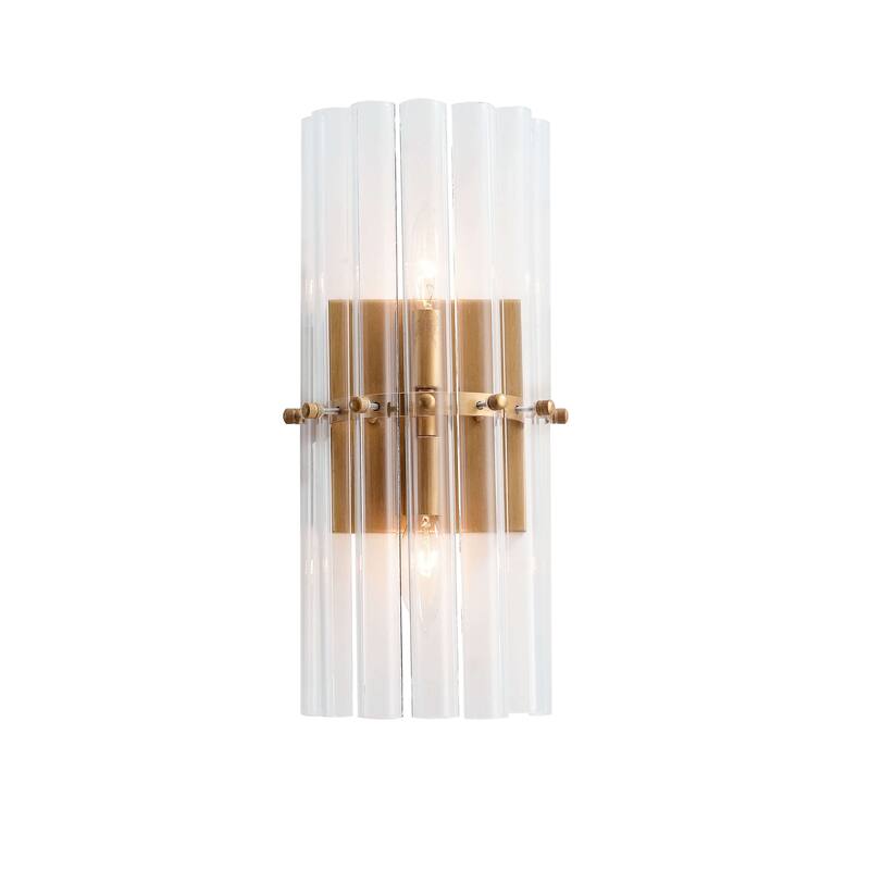Casandra 2-Light Crystal Glass Bar Wall Sconce - 6 inches W x 15 inches H x 4 inches D