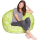 Kids Bean Bag Chair, Big Comfy Chair - Machine Washable Cover - 48 Inch Extra Large - Pattern Swirls Lime and White