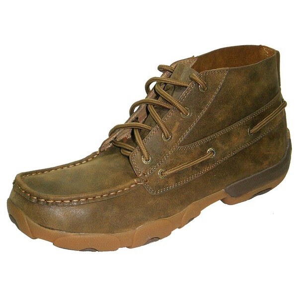 twisted x men's bomber brown driving moccasin lace up casual shoes