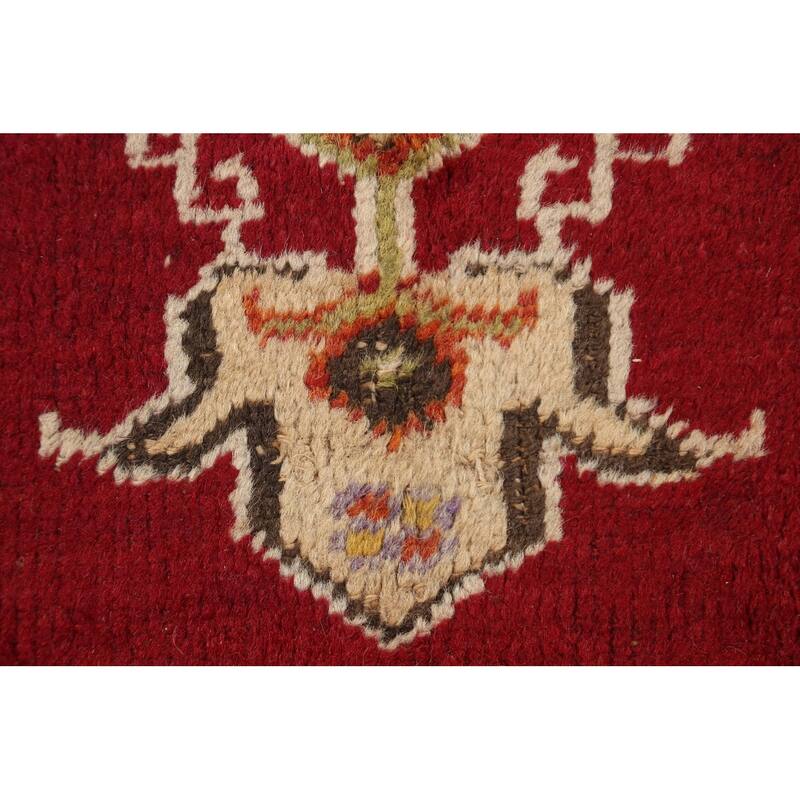 Vegetable Dye Geometric Anatolian Turkish Area Rug Wool Handmade - 3'7" x 6'6"