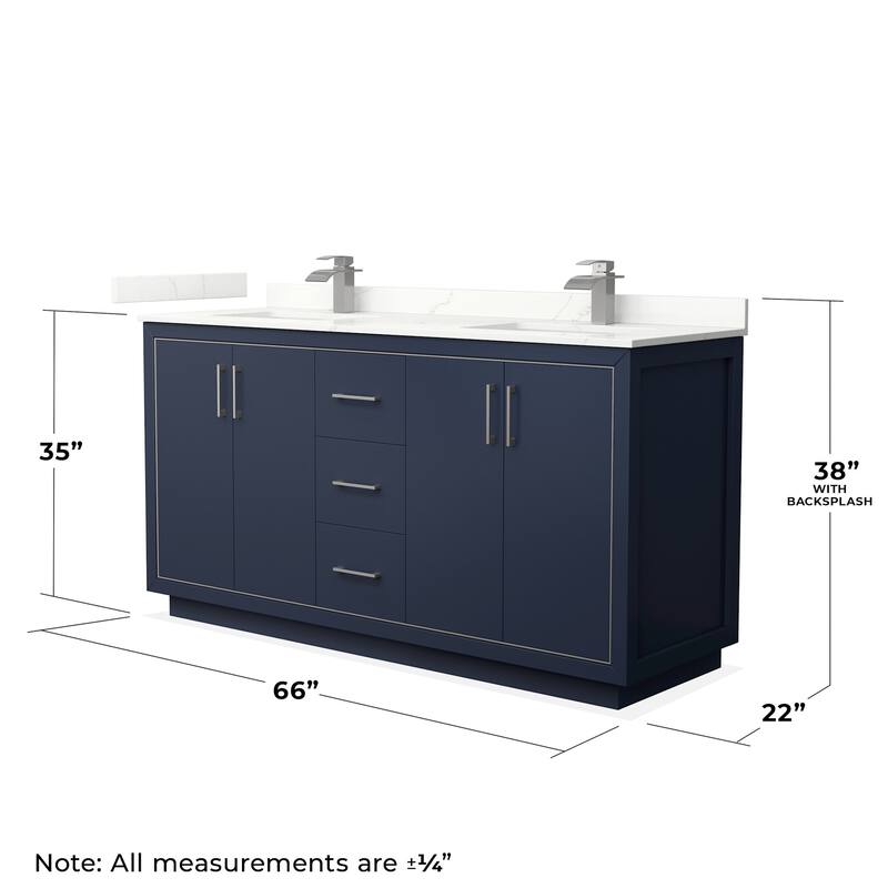 Wyndham Collection WCF111166D-QTZ-UNSMXX Icon 66" Free Standing Double