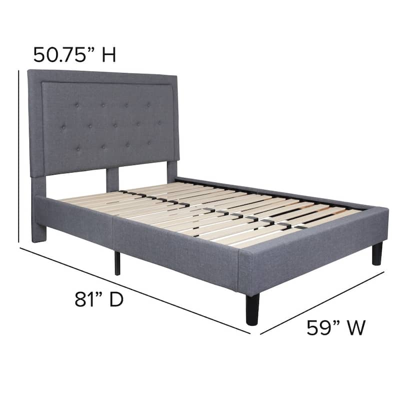 Panel Tufted Upholstered Platform Bed