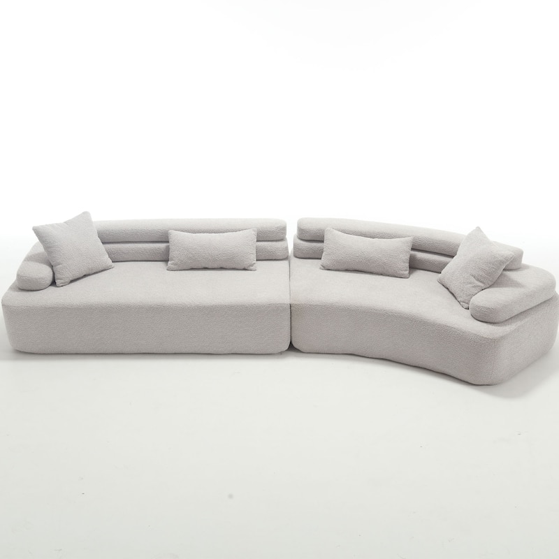 Frameless Sofa with Sponge Construction, ARC Armrests, No Assembly Required