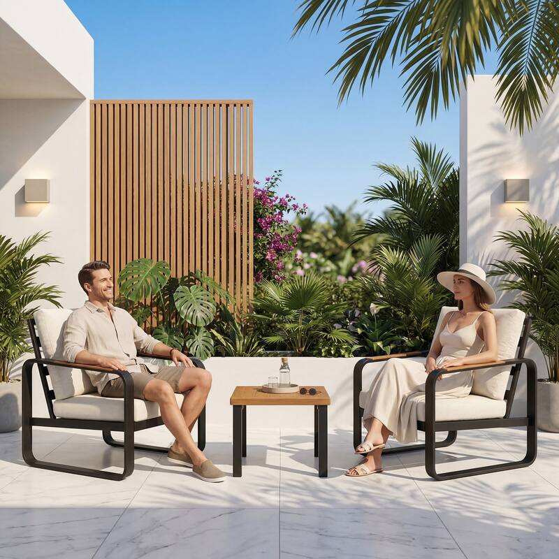 3-Piece Outdoor Patio Conversation Set
