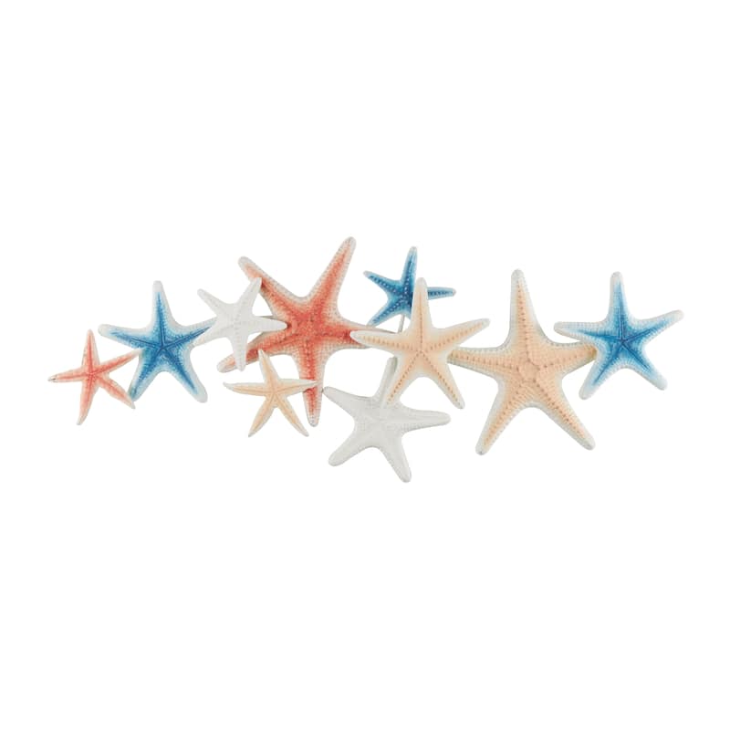 Metal Starfish Layered Wall Decor with Blue and Red Accents - Brown - Roche River Decor
