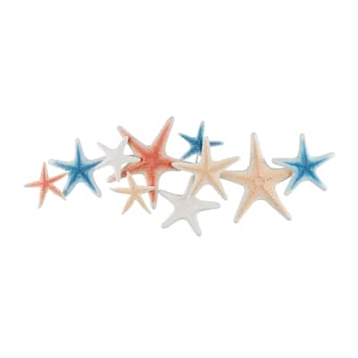 Metal Starfish Layered Wall Decor with Blue and Red Accents - Brown - Roche River Decor