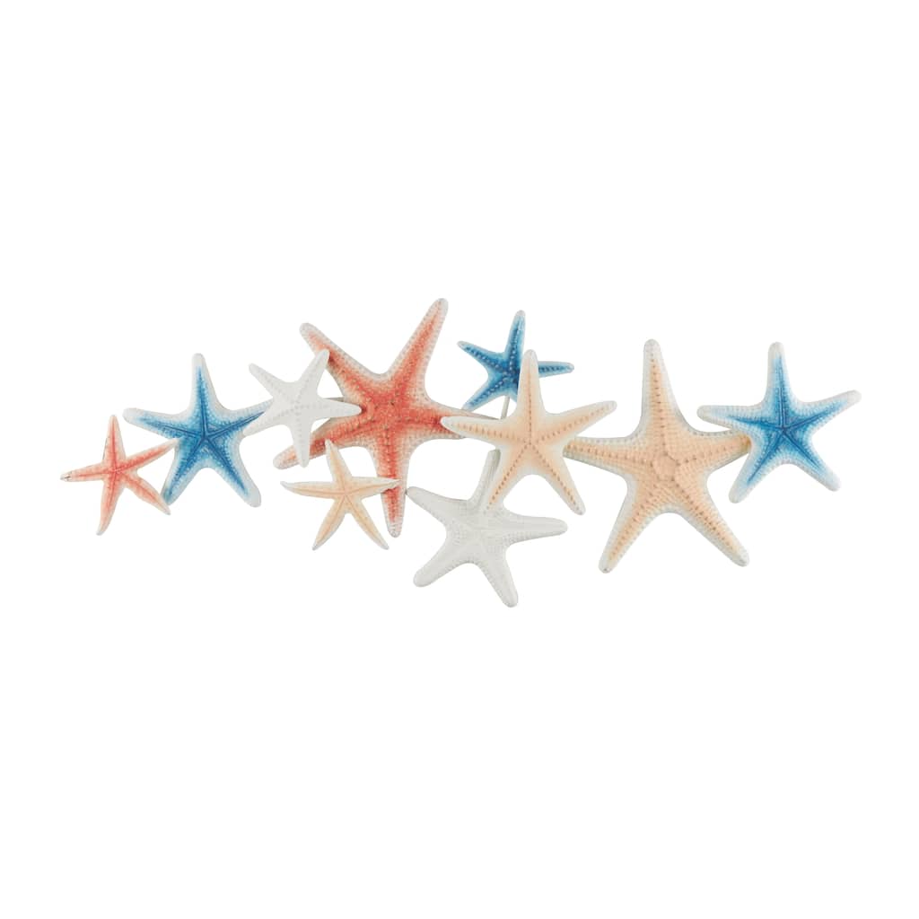 Metal Starfish Layered Wall Decor with Blue and Red Accents - Brown - Roche River Decor