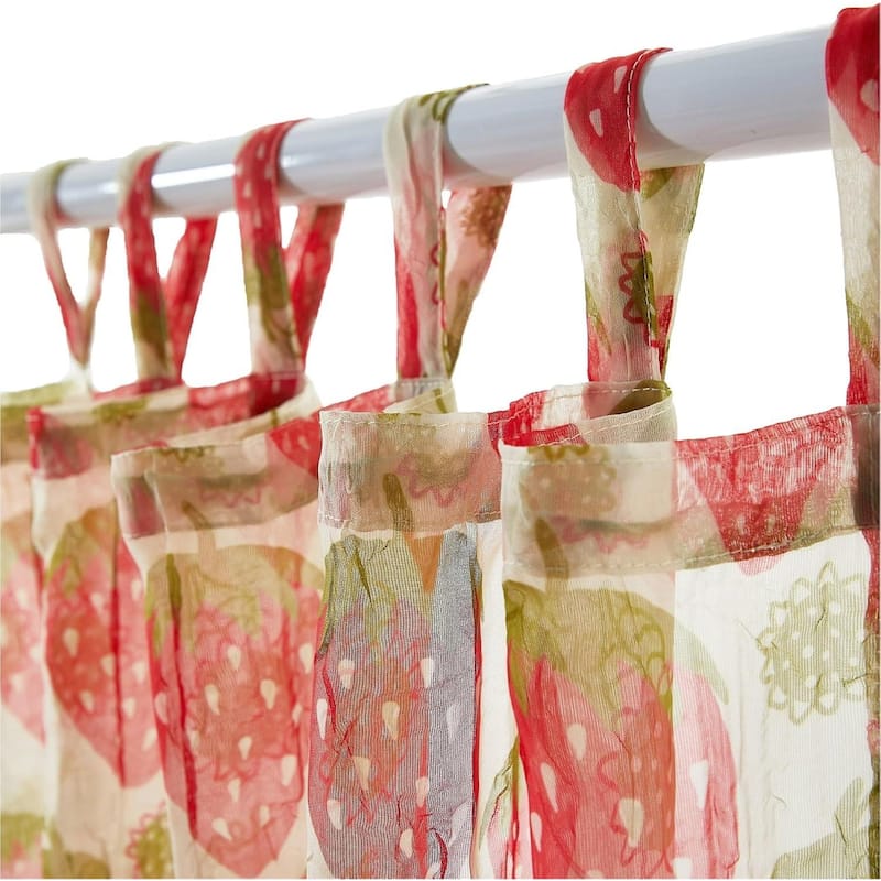 Urban Lifestyle Sheer Strawberry Curtain Panel