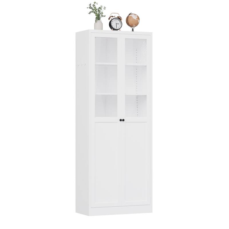72" Metal Kitchen Pantry Cabinet with Doors & Shelves, Tall Heavy-Duty Adjustable Storage Organizer,Freestanding Cabinet