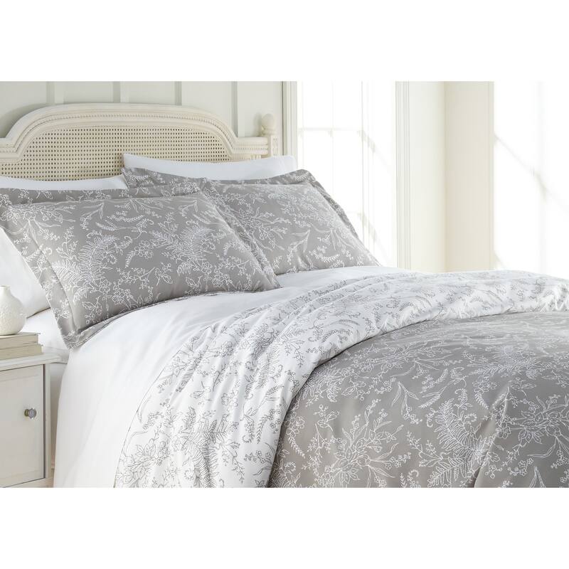 Winter Brush Reversible Down Alternative Comforter and Sham Set - Grey - King - Cal King