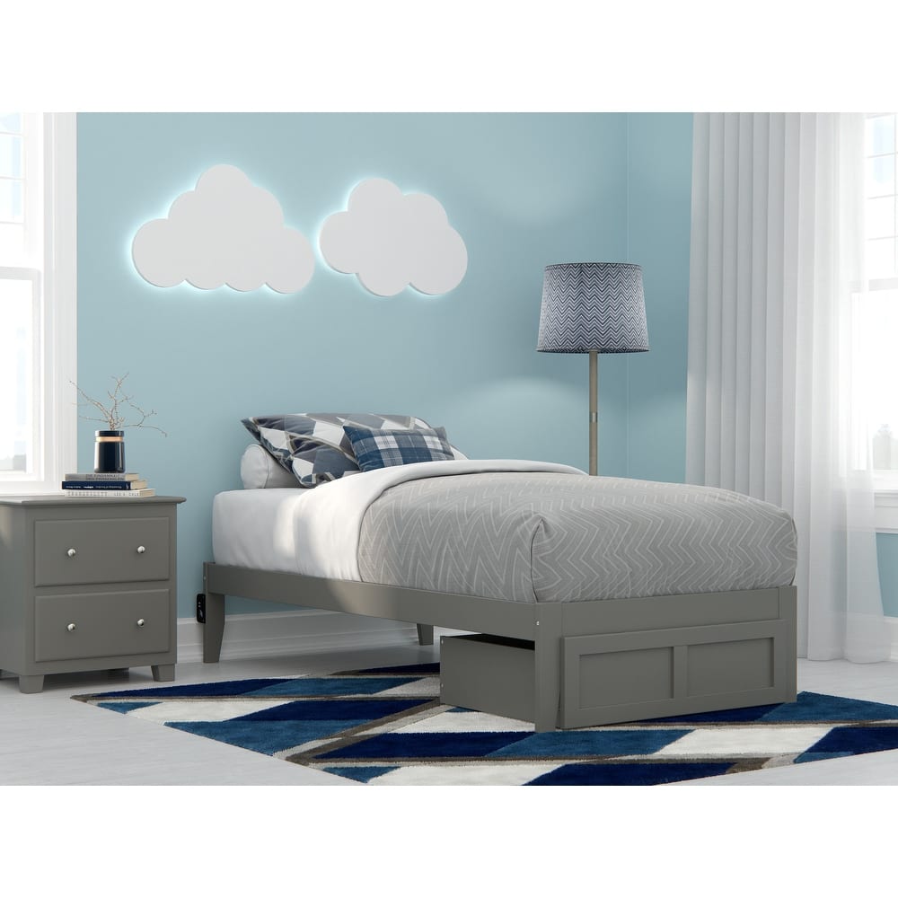 AFI Colorado Platform Bed with Foot Drawer and Charging Station