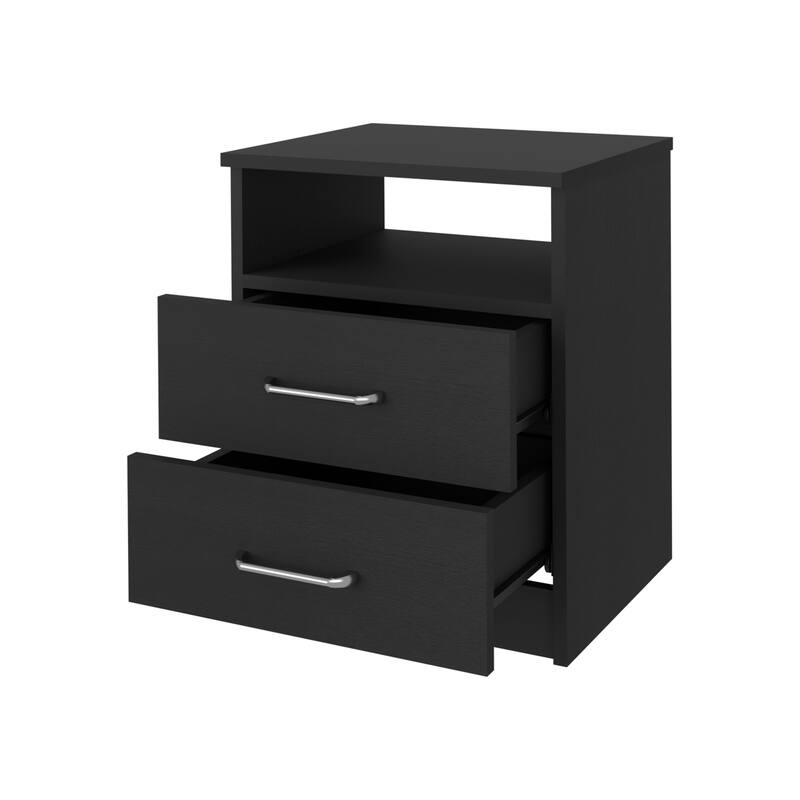 FM Furniture Oklahoma Nightstand with Two Drawers, and One Shelf