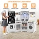 preview thumbnail 16 of 28, Gymax Corner Kids Play Kitchen Wooden Pretend Toy Kitchen w/ Realistic