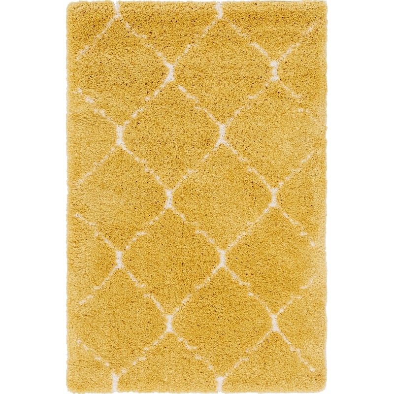 Shag Shoploni Collection Area Rug - 4'x6' - Yellow