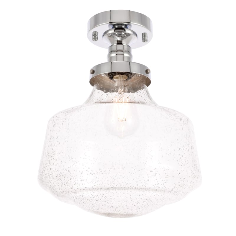 Klyle 1-Light Clear Bubble Glass Flush mount