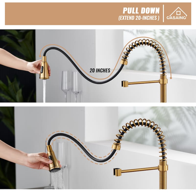 Single Handle Pull Down Sprayer Kitchen Faucet