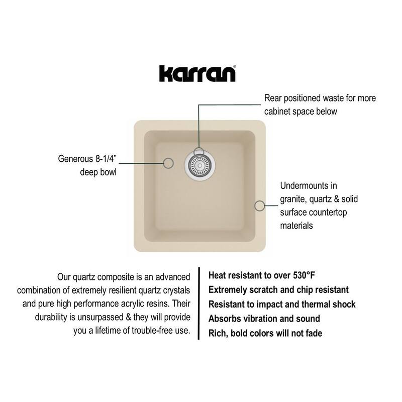 Karran Undermount Quartz Bar Single Bowl Sink