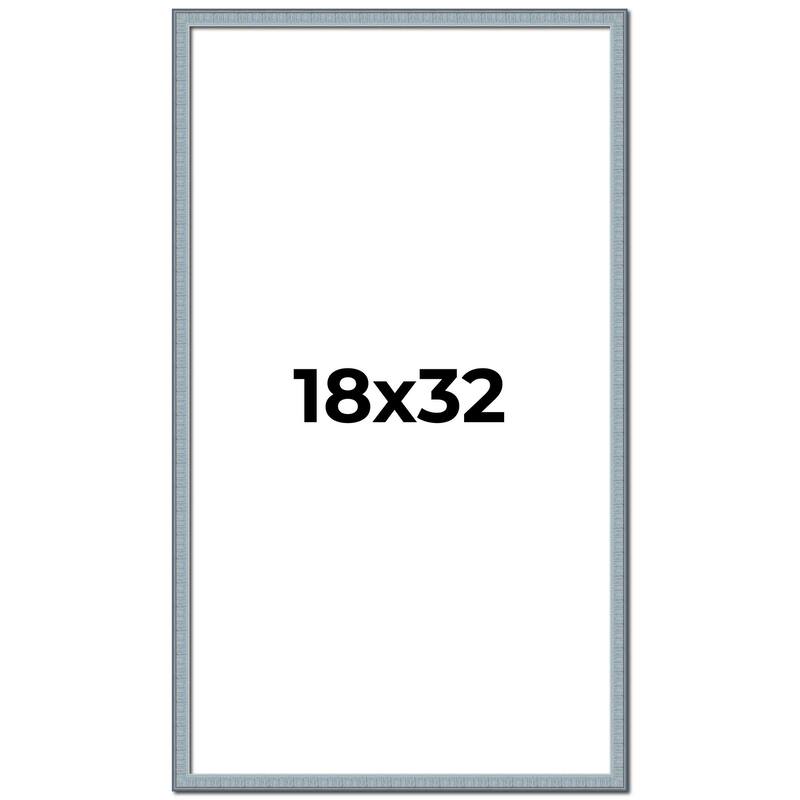 18x32 Frame Rustic Sky Blue Solid Wood Picture Frame | 0.75 Inch
