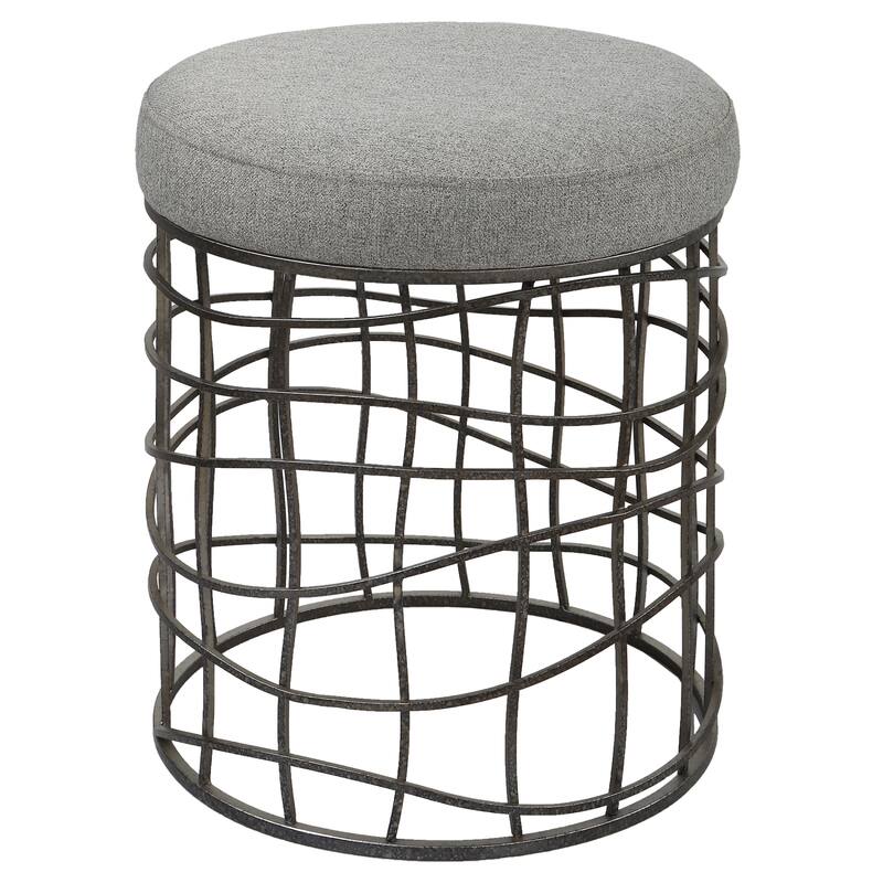 Asymmetrical Round Accent Stool - 19.75" - Gray