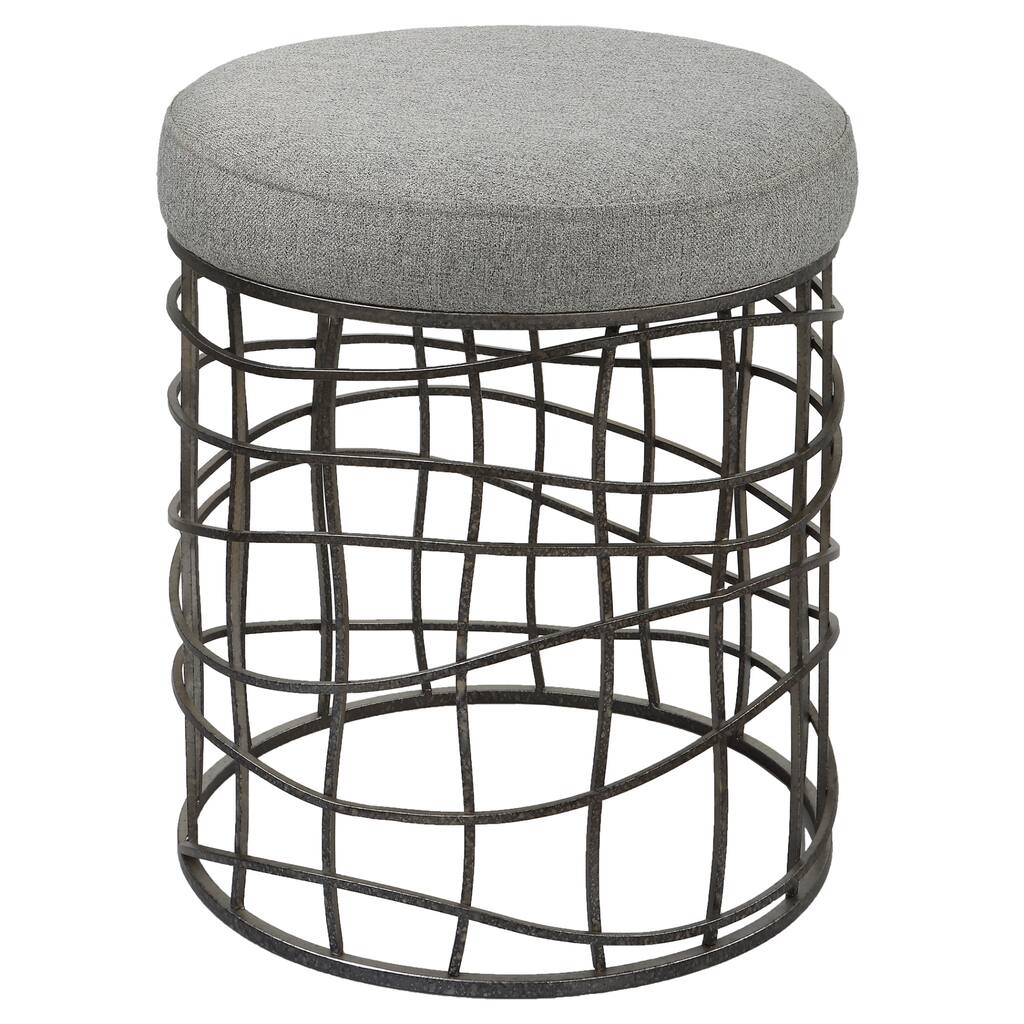 Asymmetrical Round Accent Stool - 19.75" - Gray
