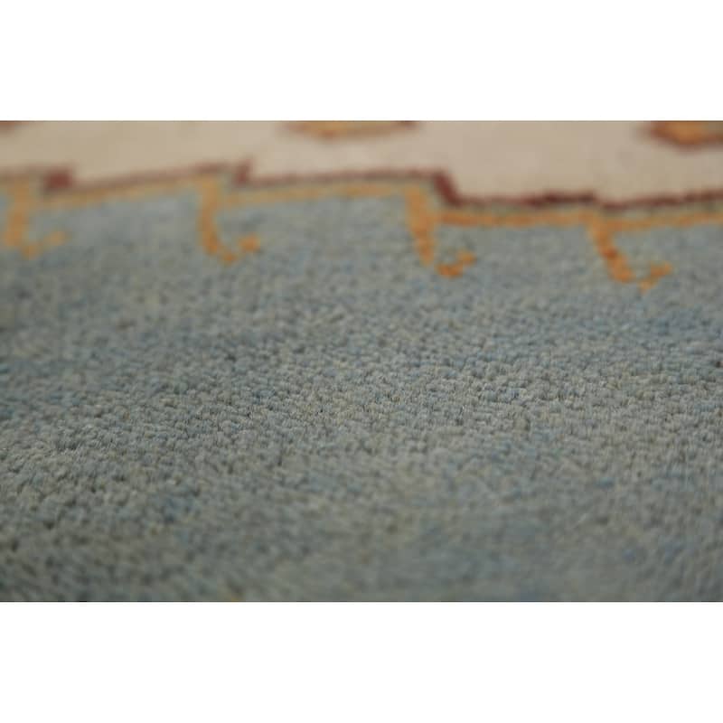 Geometric Khotan Oriental Large Area Rug Hand-Knotted Wool Carpet - 8'11" x 17'7"