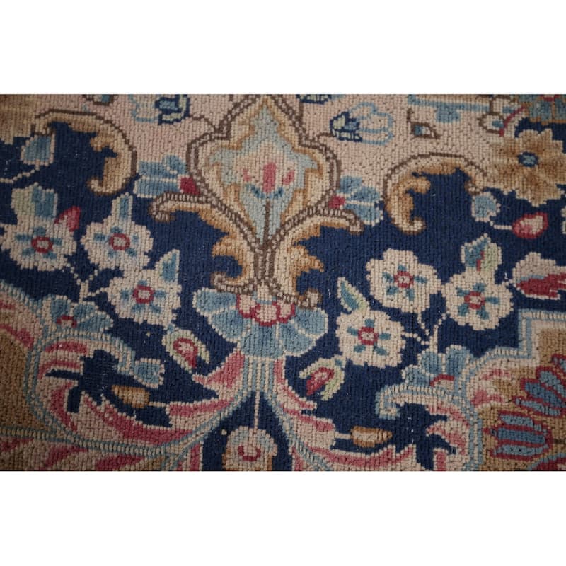 Vintage Kerman Persian Large Vintage Area Rug Hand-Knotted Wool Carpet - 9'8"x 15'11"