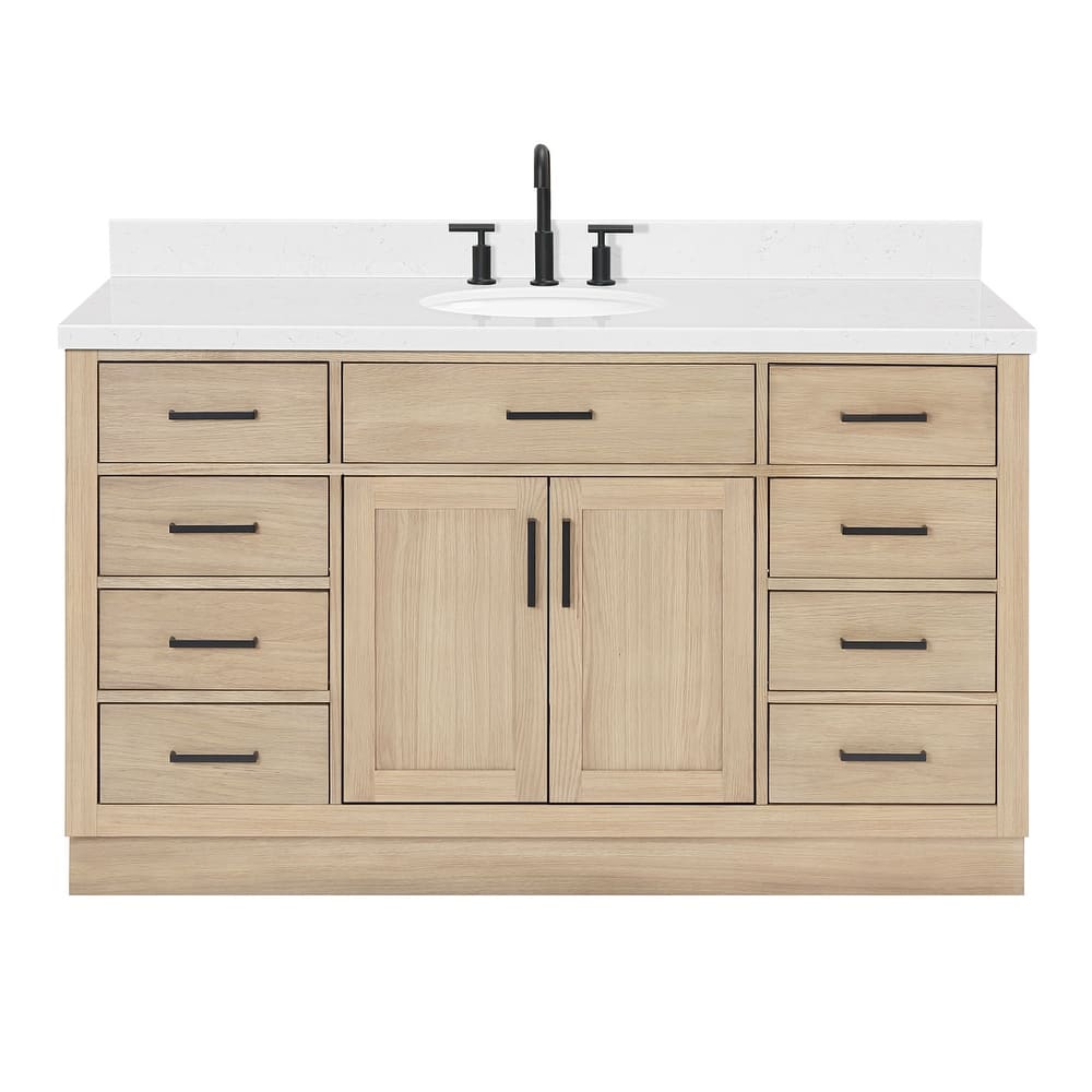 Ariel T060SCQOVO Hepburn 60" Free Standing Single Basin Vanity Set