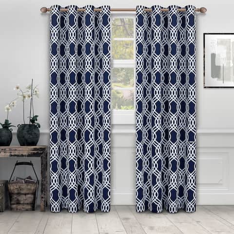 Superior Ribbon Blackout Grommet Curtain Panel Pair