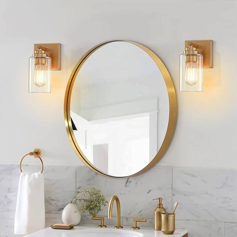 1-Light Wall Lights Vanity Lights For Bathroom Set of 2 - 2 Pack - Gold