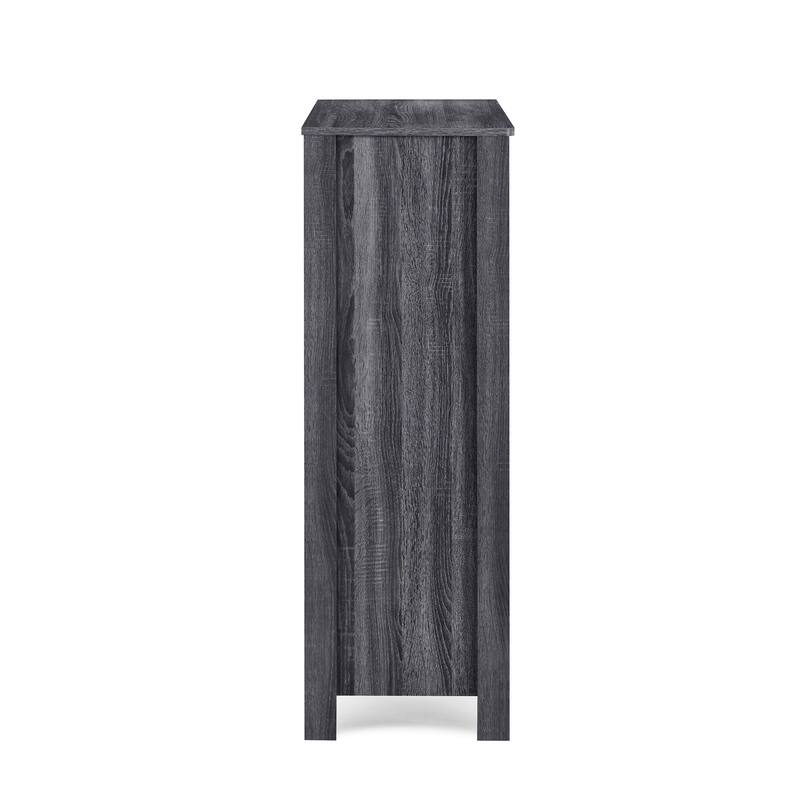 Dressers Storage Showcase Bathroom Cabinets Closet Wardrobe Modern Tall Nightstand with 5 Drawer for Office, Home, DARK GREY