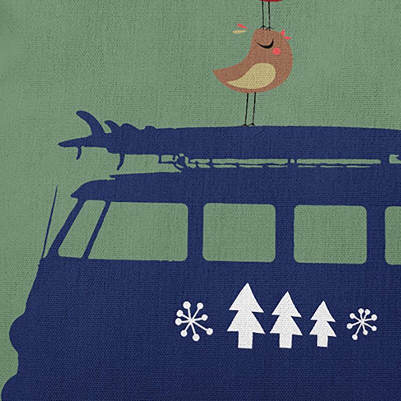 Christmas Surf Bird Beachy Christmas Accent Pillow