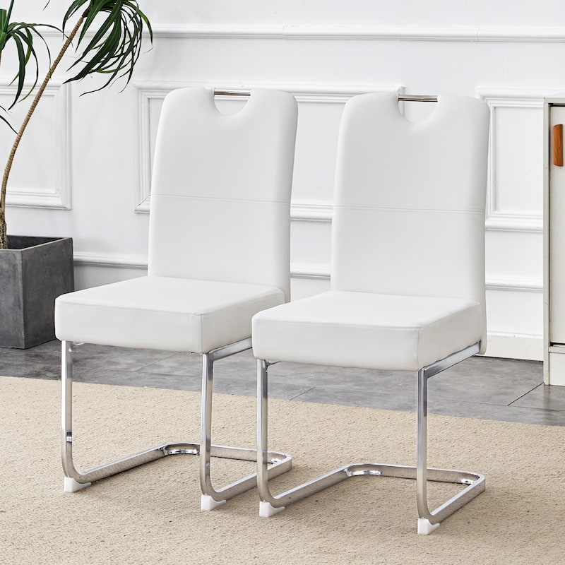 Set Of Four Thickened Pu Material Ergonomic Chairs - White