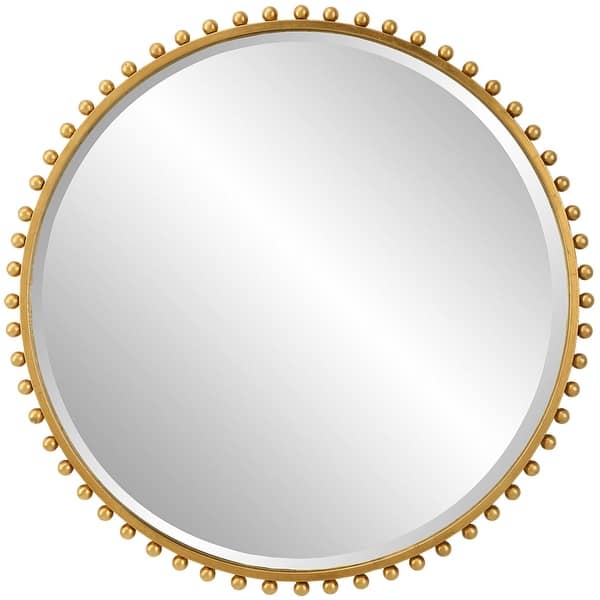 slide 2 of 11, Uttermost 097-TAZA-MIRROR Taza 32" Diameter Circular Framed Bathroom Gold