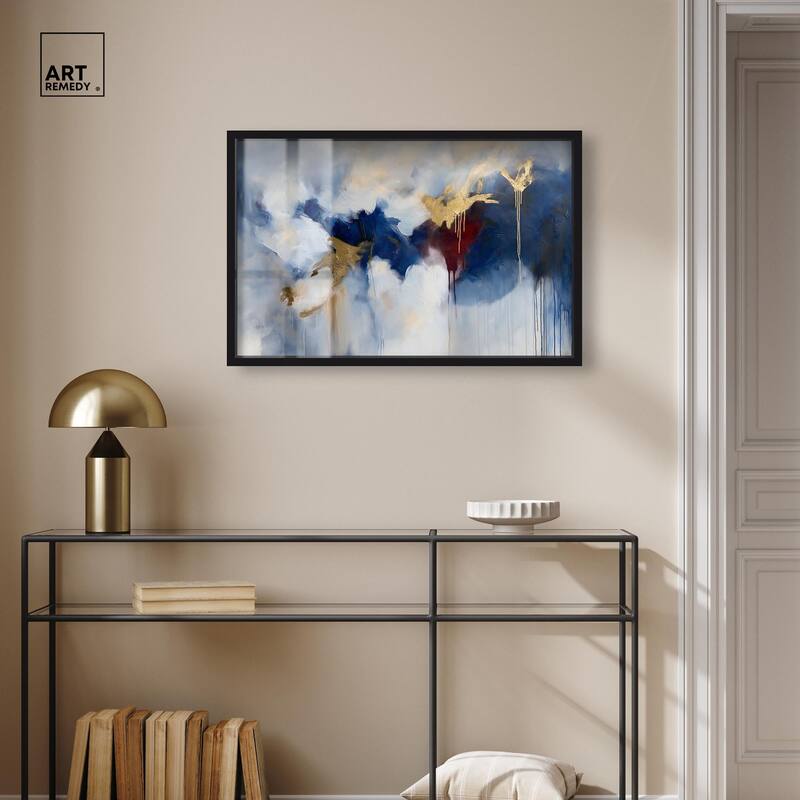 Eclipse of Gold and Blue Shadowbox by Art Remedy