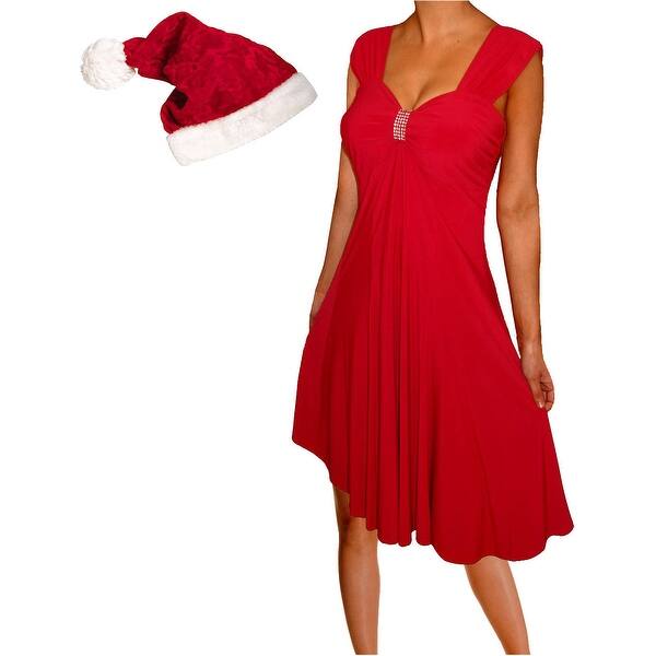 Shop Funfash Plus Size Women Red Holiday Season Christmas Santa Hat Dress Overstock 18683099
