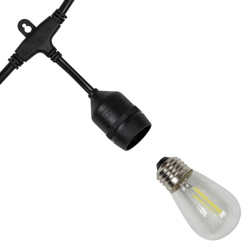 LED S14 Patio String Lights - Clear - 19.25' Black Wire - 20 ct