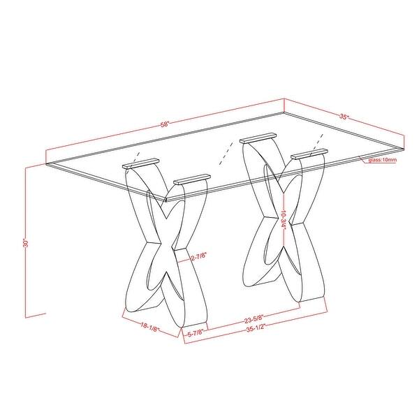 Furniture of America Helvetia Modern Black 58-inch Glass Top Dining Table