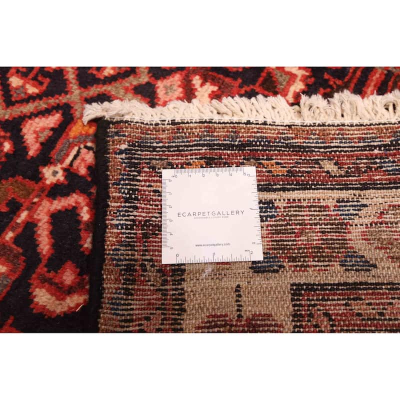 ECARPETGALLERY Hand-knotted Andelz Black, Red Wool Rug - 3'5 x 10'9