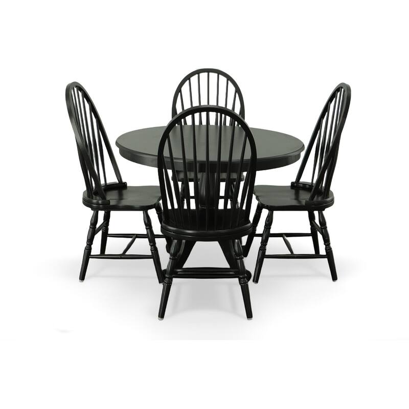 Round Top Pedestal Dining Table - 42" - Black