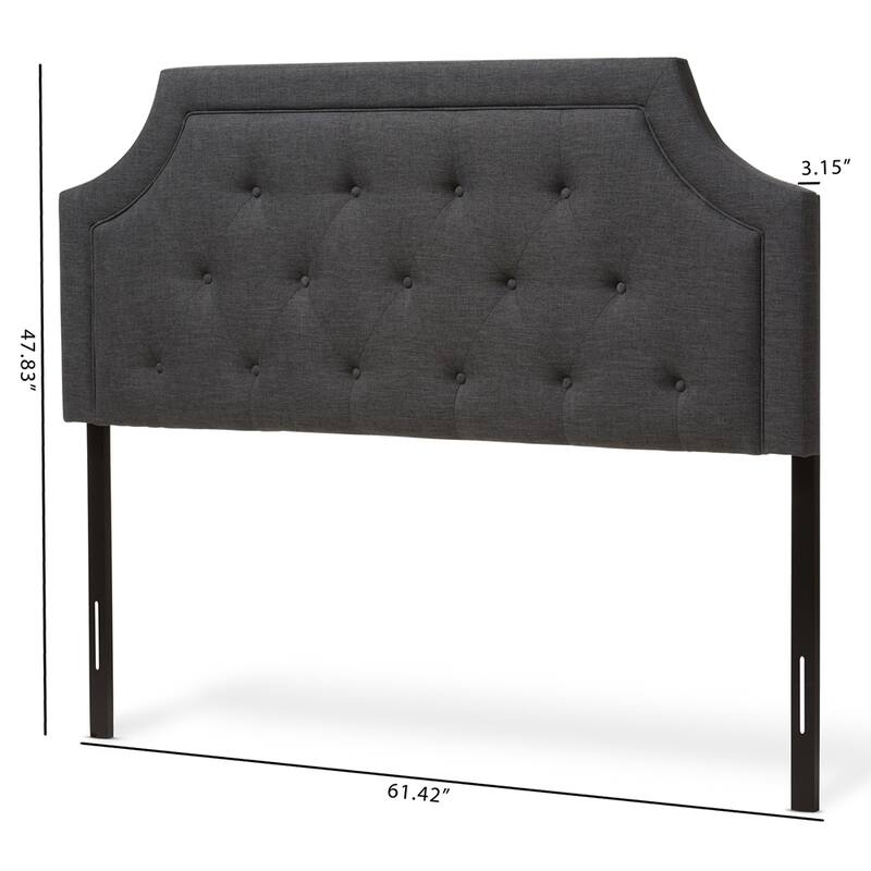Mars Modern and Contemporary Dark Grey Fabric Full Size Headboard - Dark Grey