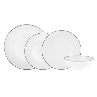 Karaca Platinum Rim Porcelain Dinnerware Set of 24 for 6