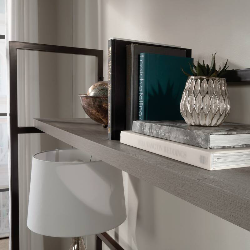 Wood Credenza Hutch with Impact-Resistant Design, Brown - 65.98" W x 16.54" D x 42.28" H