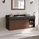 preview thumbnail 67 of 73, 48" Modern Floating Single Bathroom Vanities with Sink, Brown or Natural wood, 2 Drawers Black&Brown Wood