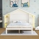 preview thumbnail 33 of 40, Wooden platform bed in house shape White - Full