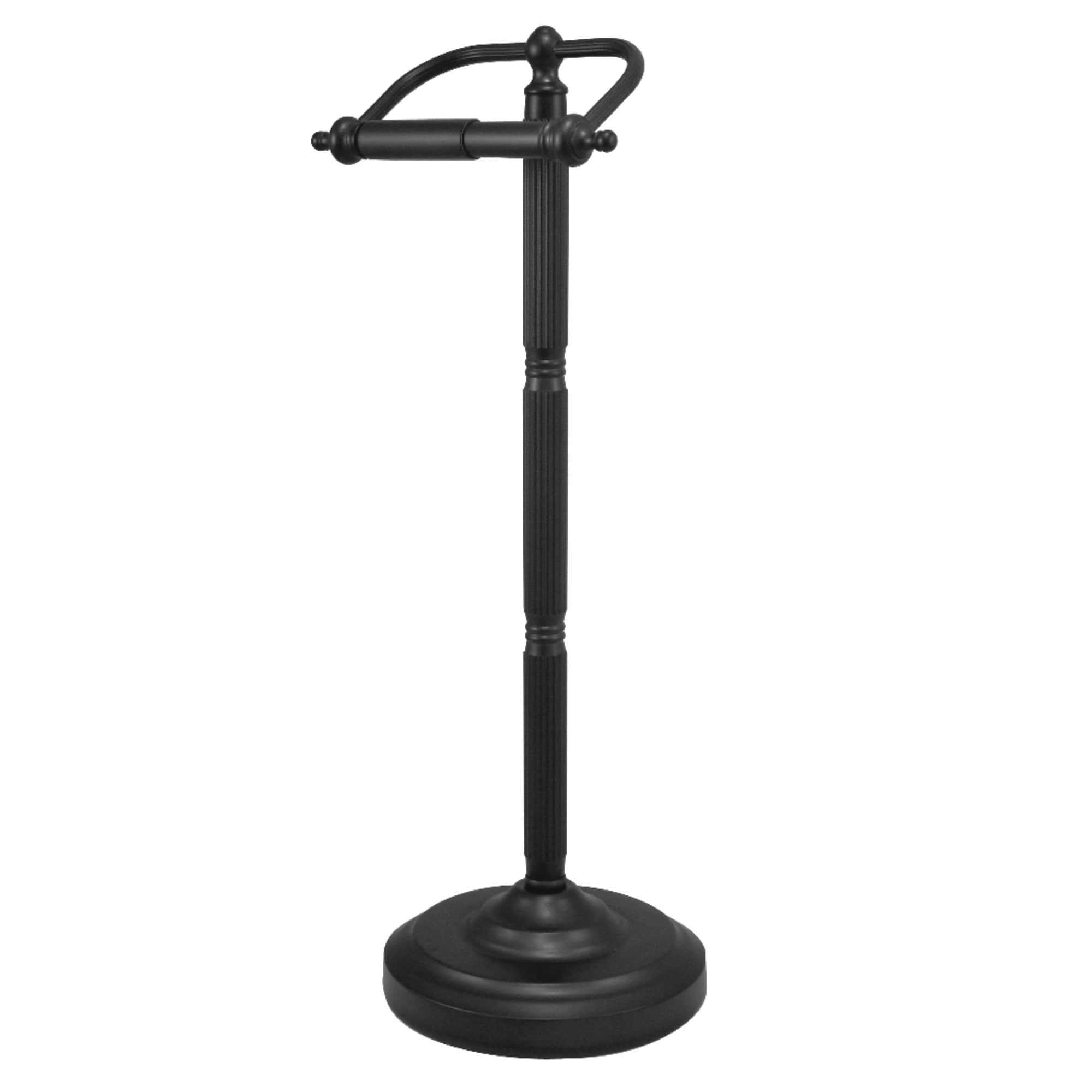Georgian Freestanding Toilet Paper Holder in Matte Black
