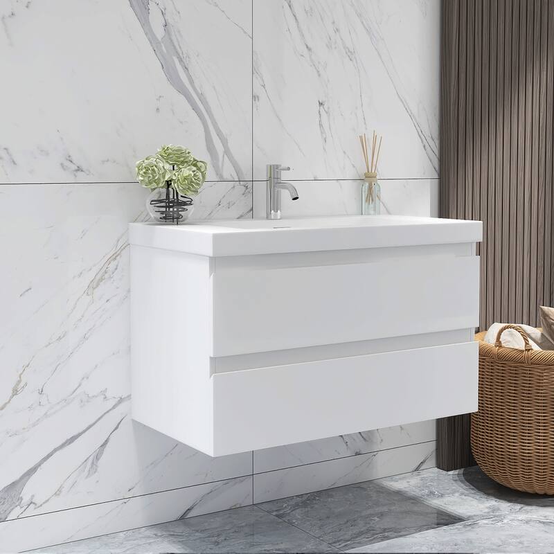 Floating Bathroom Vanity with Resin Top